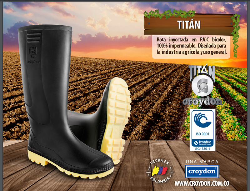 Botas Titan Negro Para Hombre Y Mujer Croydon